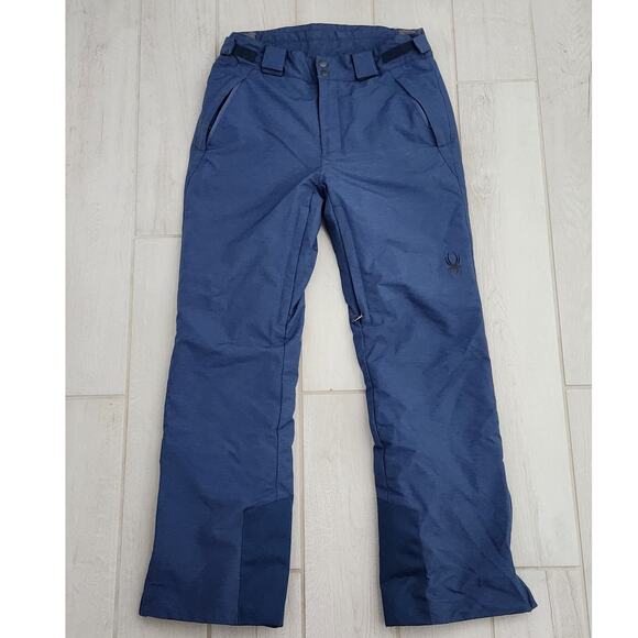 Spyder Mens Medium Snowboarding Snow Ski Pants Blue Zip Pockets Vents Adjustable - Picture 1 of 7